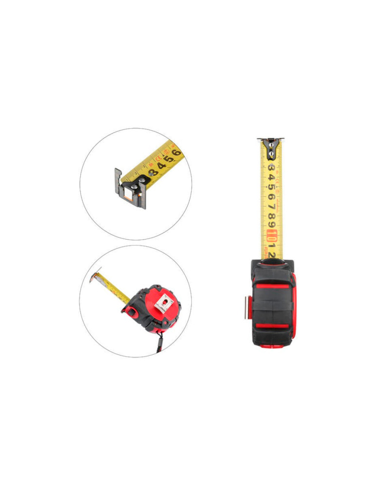 Рулетка Intertool - 8 м x 25 мм Storm магнтіт автостоп (MT-0848)