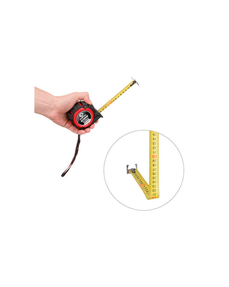 Рулетка Intertool - 8 м x 25 мм Storm магнтіт автостоп (MT-0848)