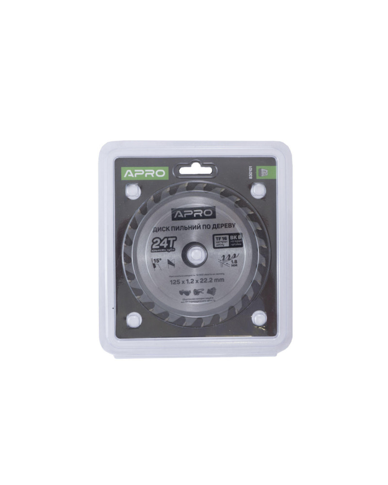 Диск пильний Apro - 125 x 22,2 мм x 24T (830101)