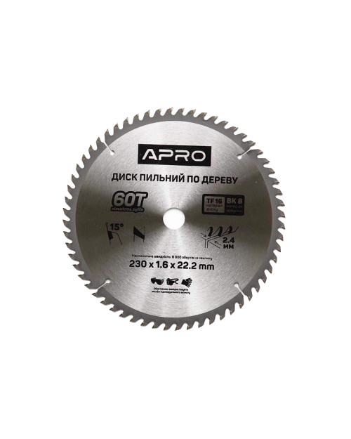 Диск пильний Apro - 230 x 22,2 мм x 60T (830200)
