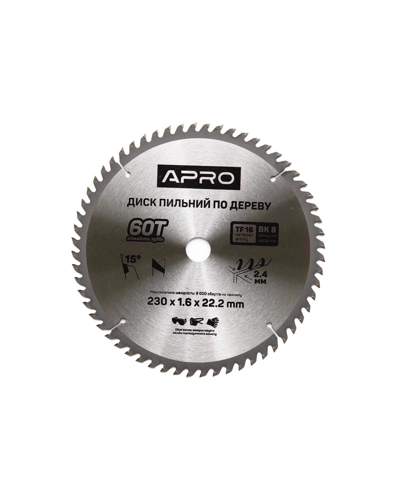 Диск пильний Apro - 230 x 22,2 мм x 60T (830200)