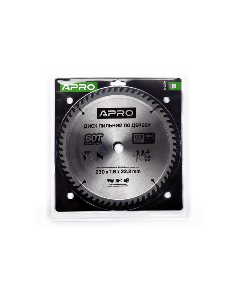 Диск пильний Apro - 230 x 22,2 мм x 60T (830200)