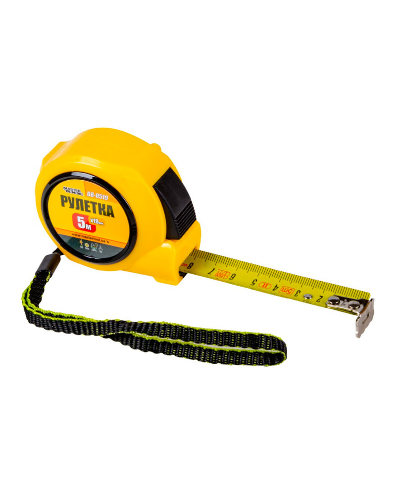Рулетка Mastertool - 5 м x 19 мм автостоп (68-0519)