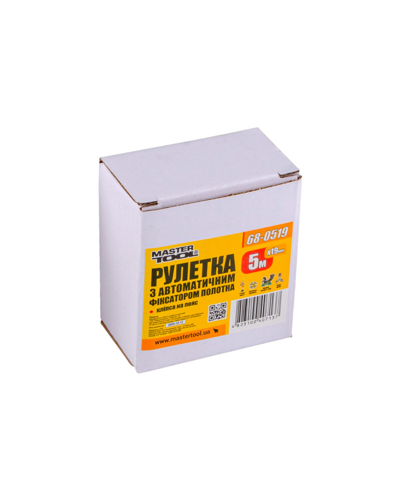 Рулетка Mastertool - 5 м x 19 мм автостоп (68-0519)