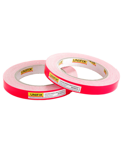 Стрічка двостороння Unifix - 15 мм x 5 м спінена біла (PN-1505W)