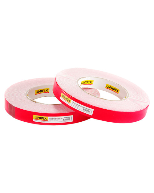 Стрічка двостороння Unifix - 19 мм x 10 м спінена біла (PN-1910W)