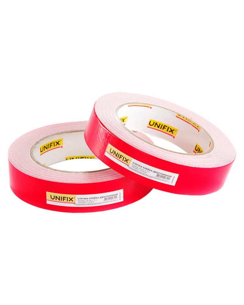 Стрічка двостороння Unifix - 25 мм x 5 м спінена біла (PN-2505W)