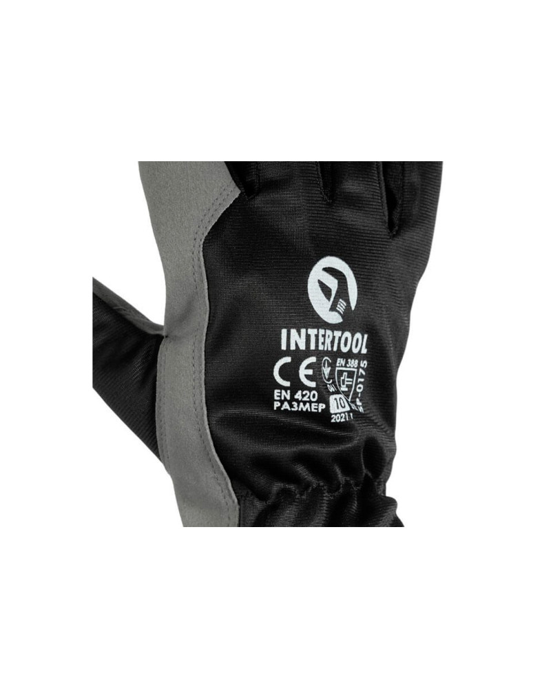 Рукавичка Intertool - комбінована еко шкіра 10 