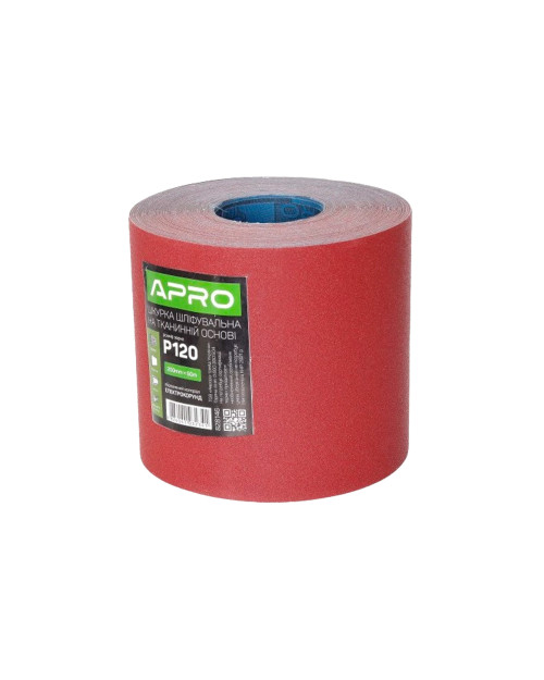 Шліфувальна шкурка Apro - 200 мм x 50 м x P120 тканинна (828146)