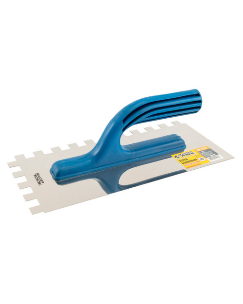 Гладилка нержавіюча Mastertool - 270 x 125 мм, зуб 12 x 12 мм (08-2227)