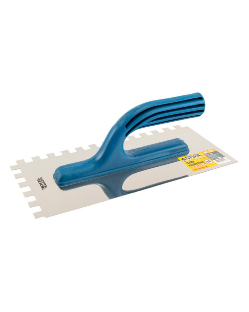 Гладилка нержавіюча Mastertool - 270 x 125 мм, зуб 10 x 10 мм (08-2127)