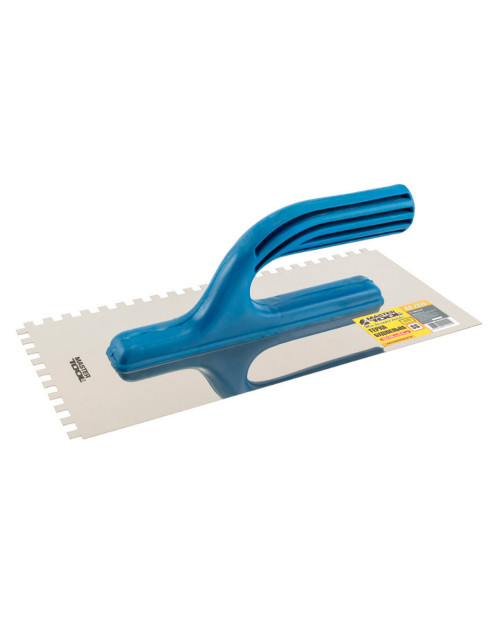 Гладилка нержавіюча Mastertool - 270 x 125 мм, зуб 6 x 6 мм (08-2826)