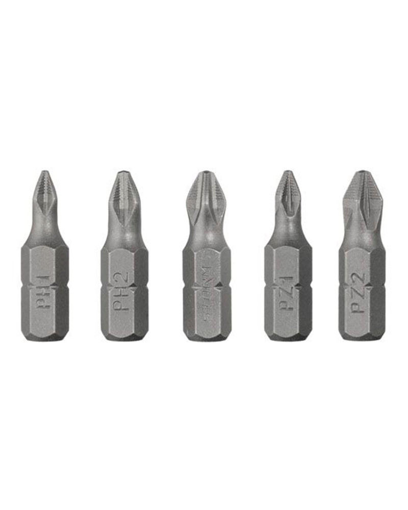 Набір біт Intertool - PH1 x PH2 x PZ1 x PZ2 x 25 мм Storm (5 шт.) (VT-0210)