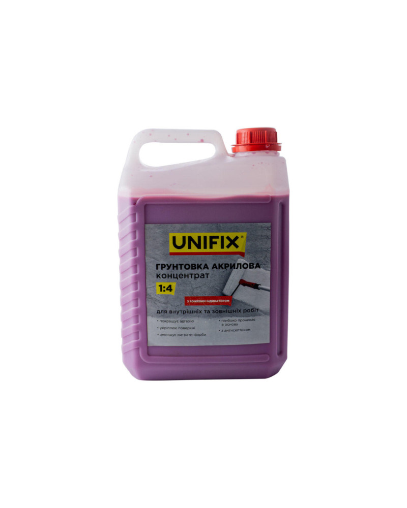 Грунтовка акрилова Unifix - 5 кг x 1: 4 концентрат з індикатором (951115)
