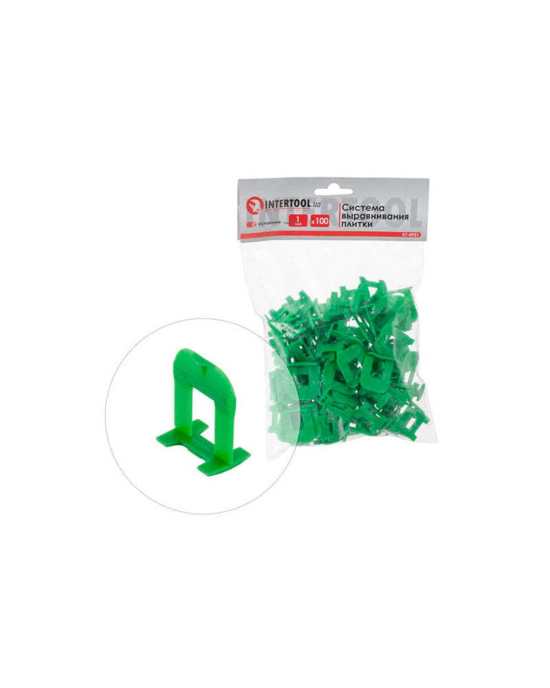 Основа для вирівнювання плитки Intertool – 1 x 9 x 70 мм (100 шт.) (KT-4951)