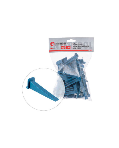 Клин для вирівнювання підлог Intertool - 9 x 70 мм (100 шт.) (KT-4950)
