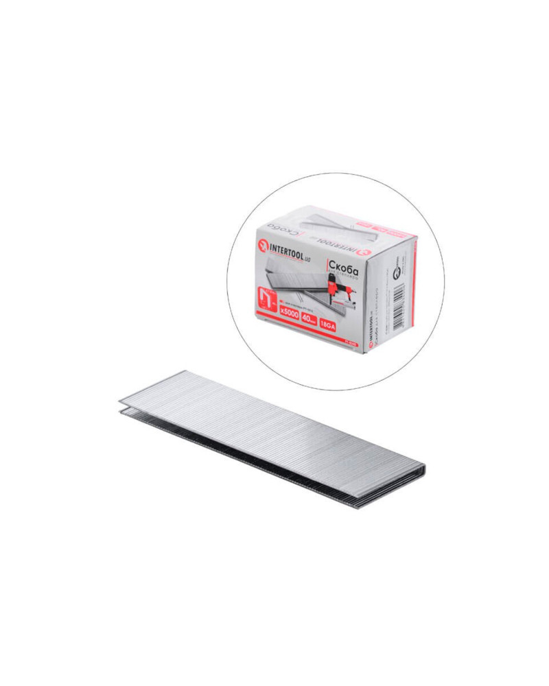 Скоба пневматична Intertool – 40 x 1 x 5,7 мм (5000 шт.) (PT-8340)