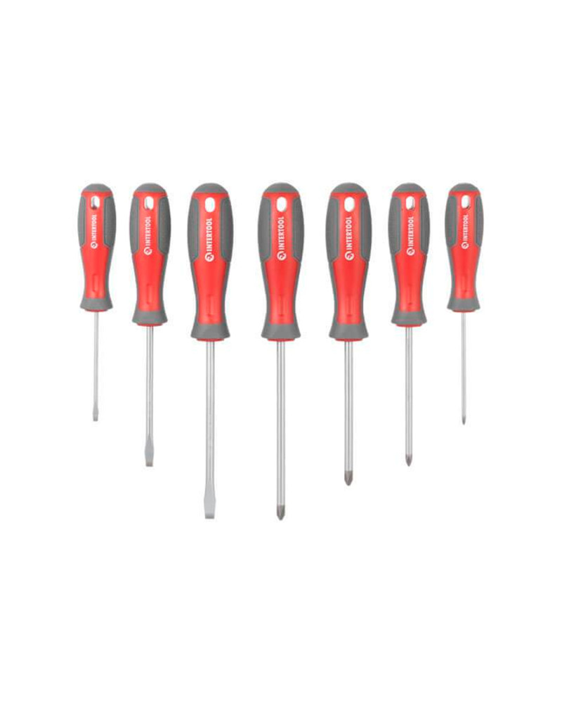 Набір викруток Intertool – PH x SL x T з бітами та головками 63 од. (VT-3363)