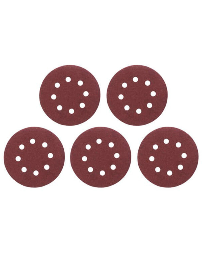 Круг шліфувальний на липучці Intertool - 125мм × Р100 з отворами (5шт) (BT-0586)