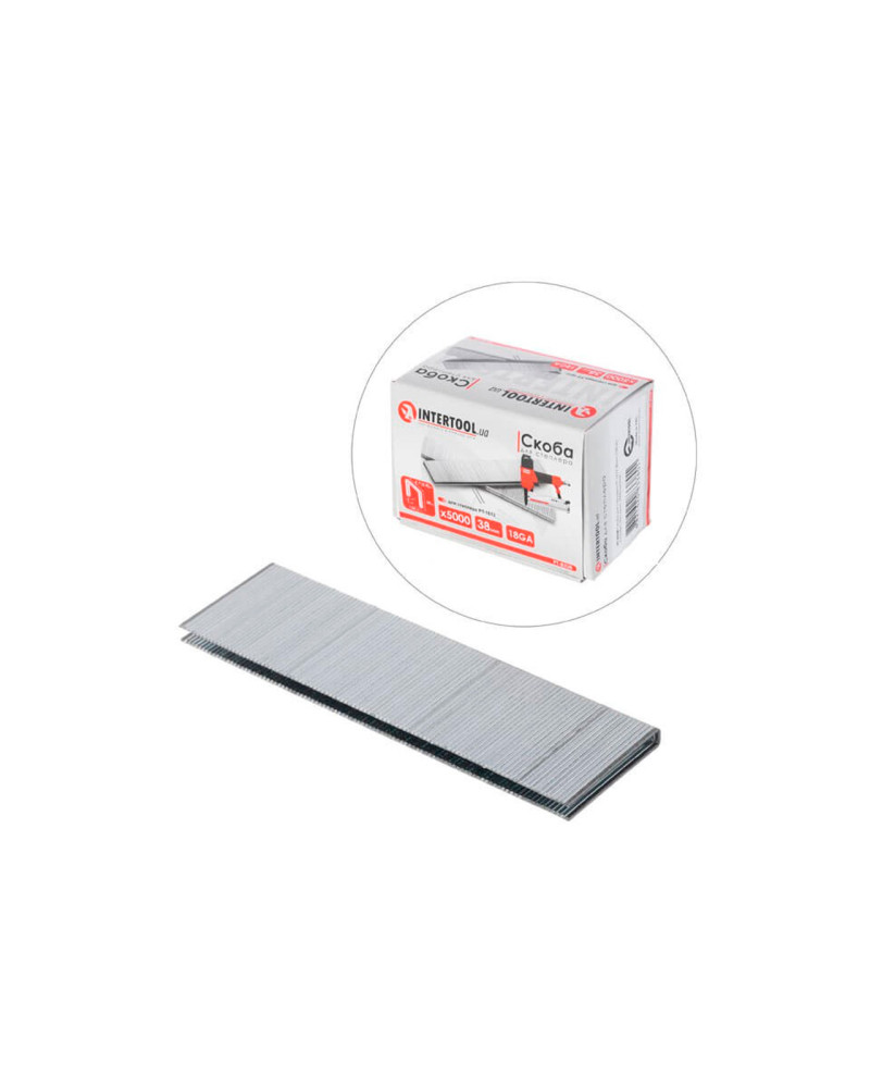 Скоба пневматична Intertool - 38 × 1 × 5,7мм (5000шт) (PT-8338)