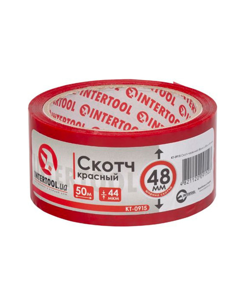 Скотч Intertool - 48мм x 50м x 44мкм червоний (KT-0915)