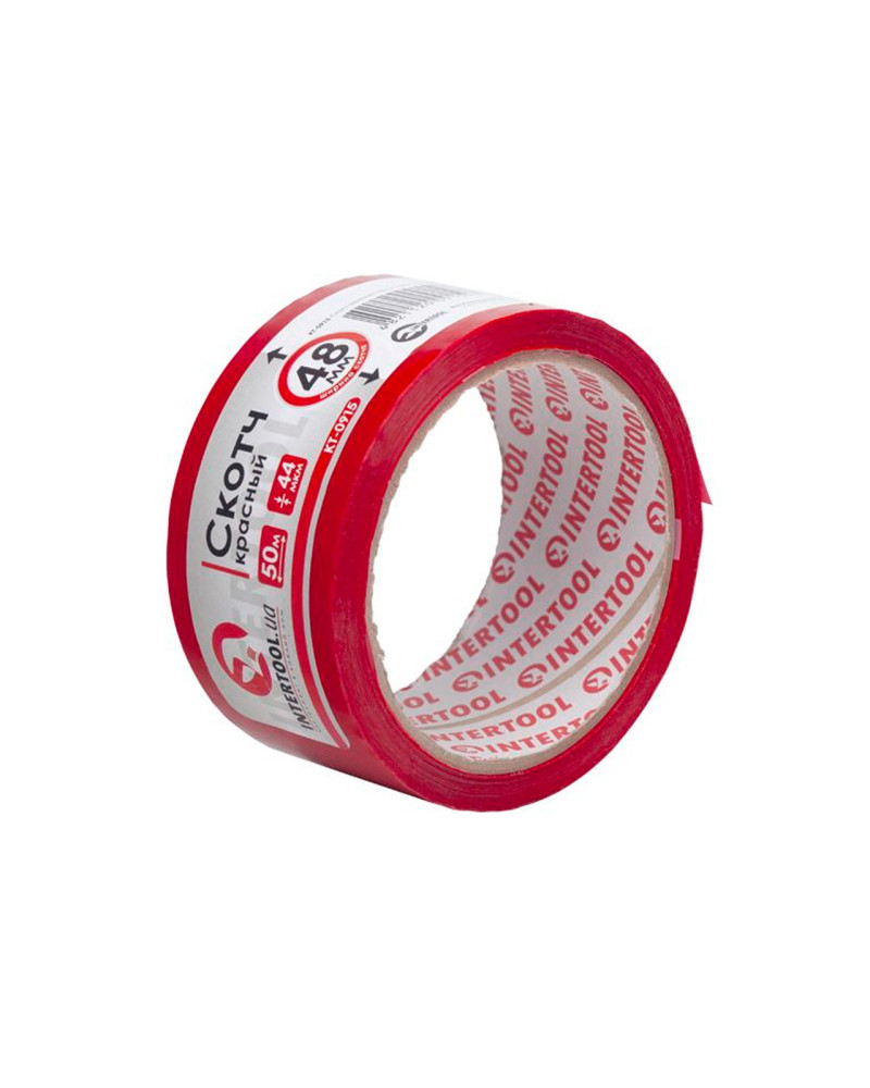 Скотч Intertool - 48мм x 50м x 44мкм червоний (KT-0915)
