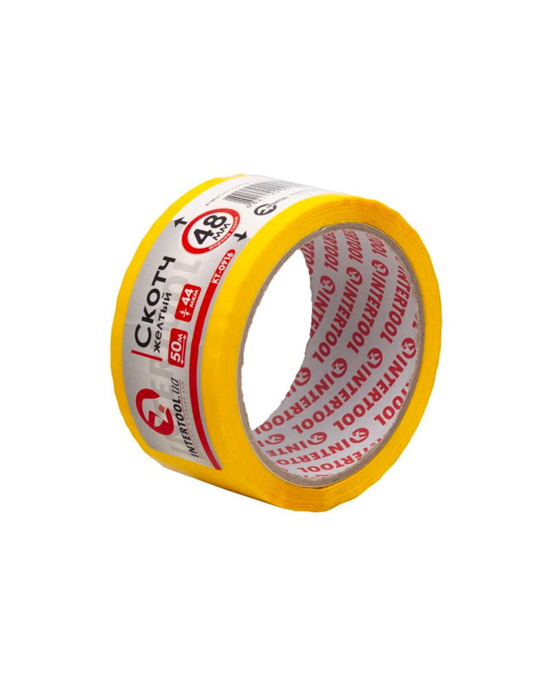 Скотч Intertool - 48мм x 50м x 44мкм жовтий (KT-0916)