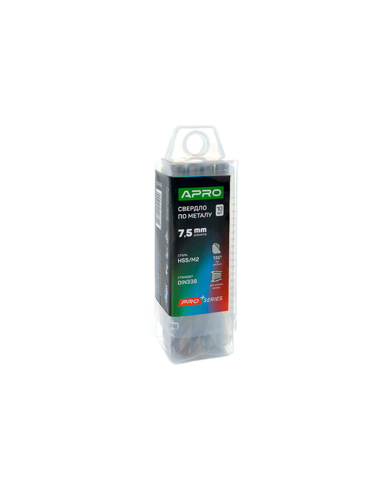Свердло по металу Apro - 7,5мм Co/M35 кобальт (830685)