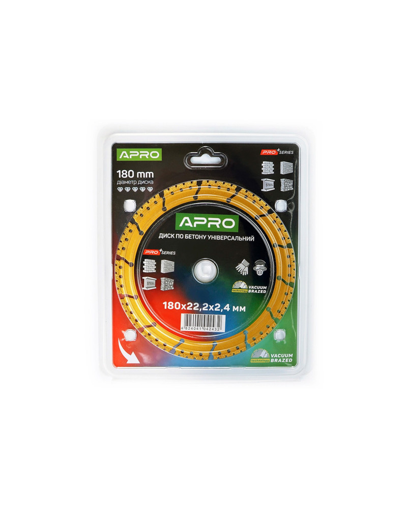 Диск алмазний Apro - 180мм сегмент універсальний PRO (830741)