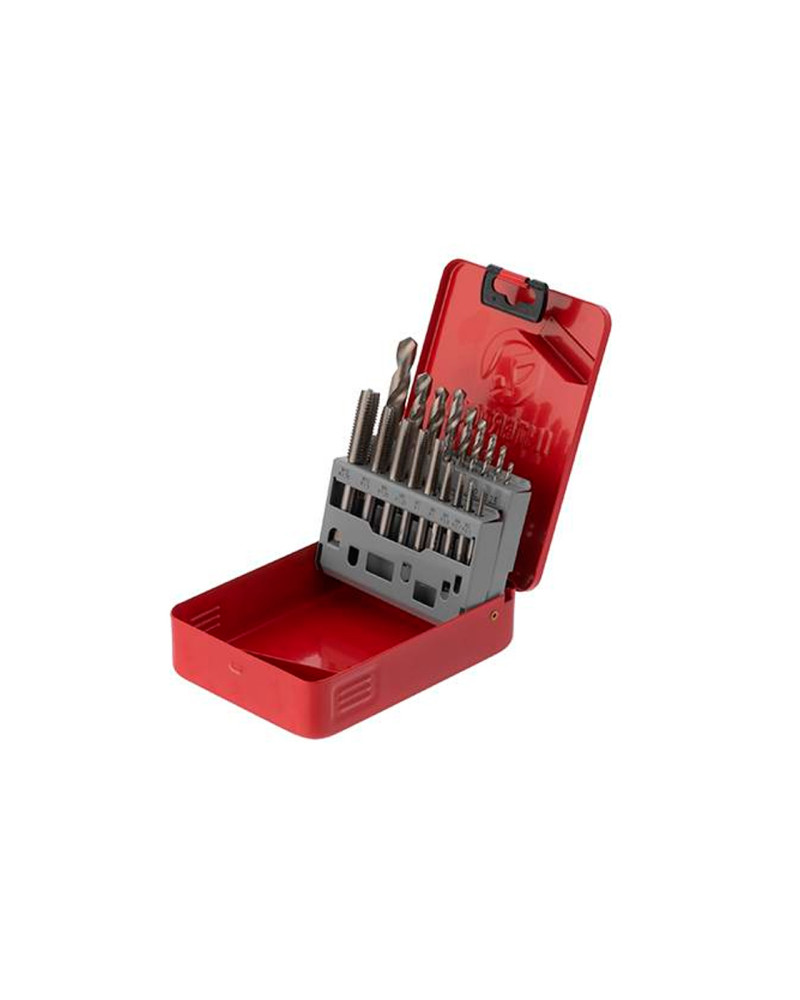 Набір мітчиків та свердлів Intertool - M3 x 4 x 5 x 6 x 7 x 8 x 9 x 10 x12 (18од) (SD-8100)