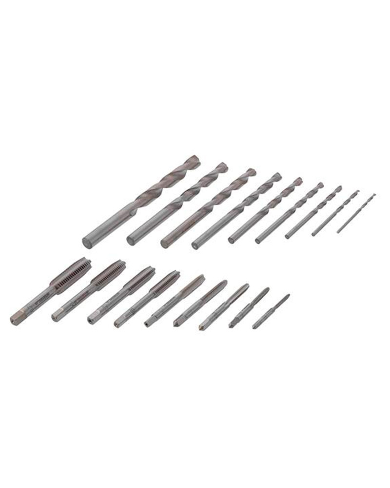 Набір мітчиків та свердлів Intertool - M3 x 4 x 5 x 6 x 7 x 8 x 9 x 10 x12 (18од) (SD-8100)