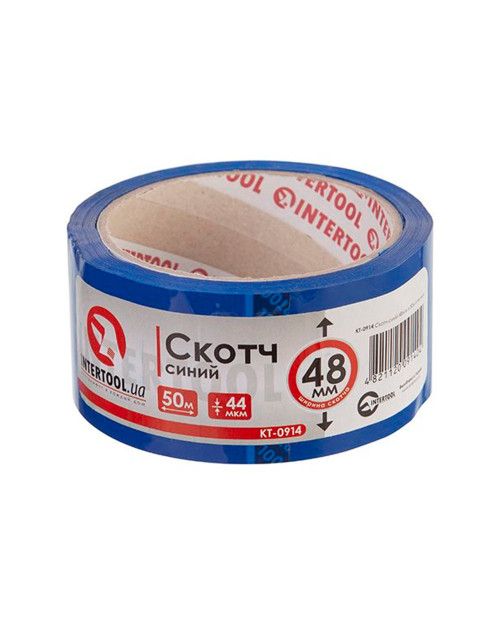 Скотч Intertool - 48мм x 50м x 44мкм синій (KT-0914)