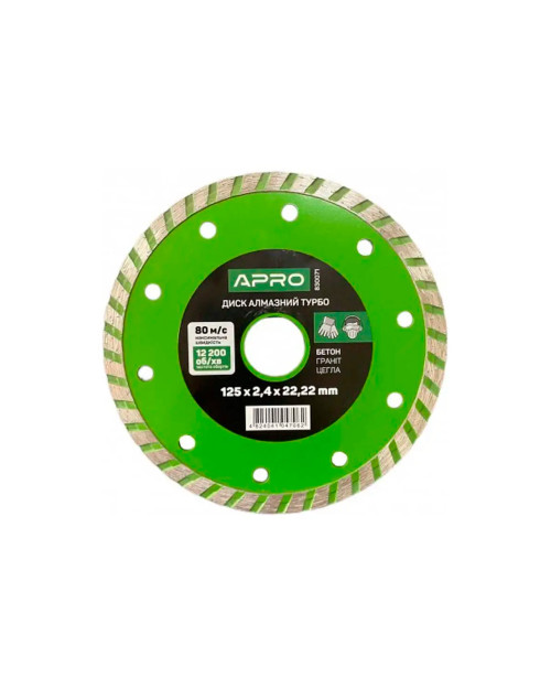 Диск алмазний Apro - 125мм x 16-18% турбо (830071)