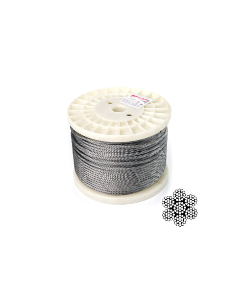 Трос нержавіючий Apro - 8мм x 100м (6х19+1x19) DIN 3060 (WR-G8N)