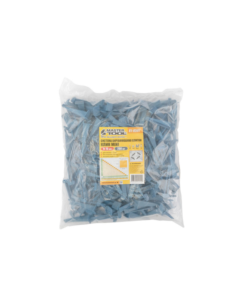 Клін для вирівнювання плитки Mastertool - 9 x 70мм Mini (250шт) (81-0507)