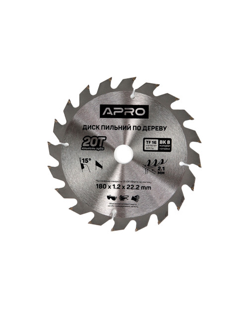 Диск пильний по дереву Apro - 180 x 22,2[20]мм x 20T (830132)