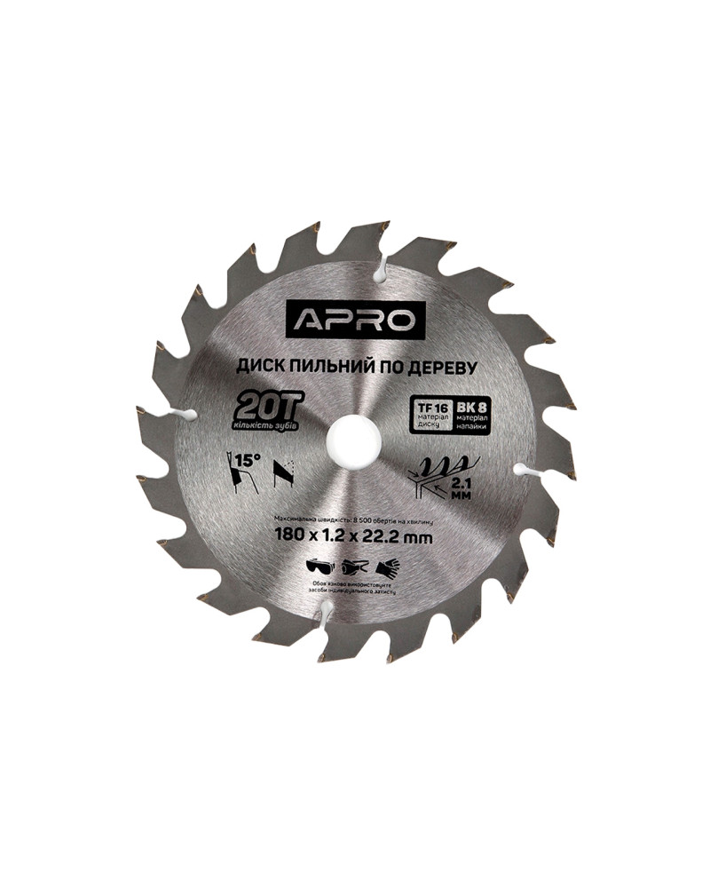 Диск пильний по дереву Apro - 180 x 22,2[20]мм x 20T (830132)