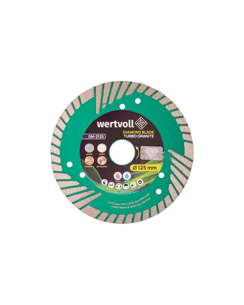 Диск алмазний Wertvoll - 125мм Turbo Granite (DM-2125)