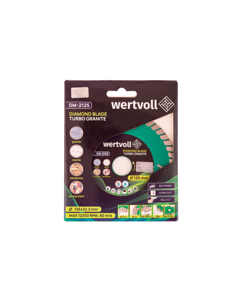 Диск алмазний Wertvoll - 125мм Turbo Granite (DM-2125)