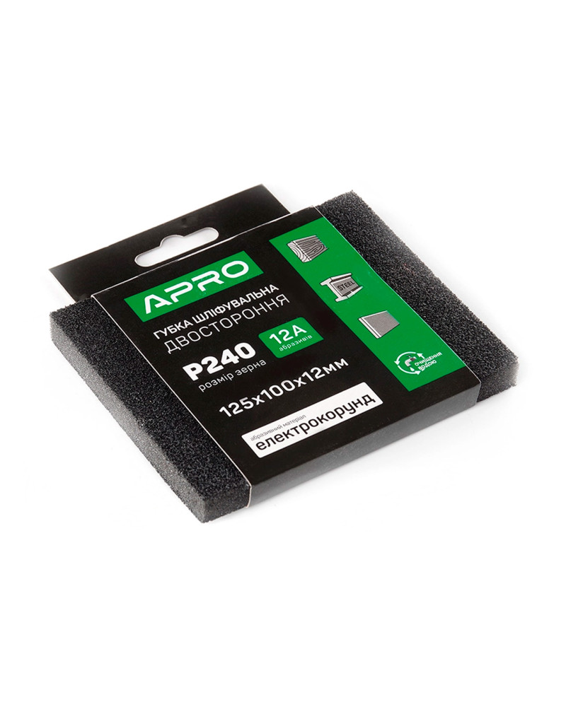 Губка шліфувальна Apro - 125 x 100 x 12мм x P240 (828127)