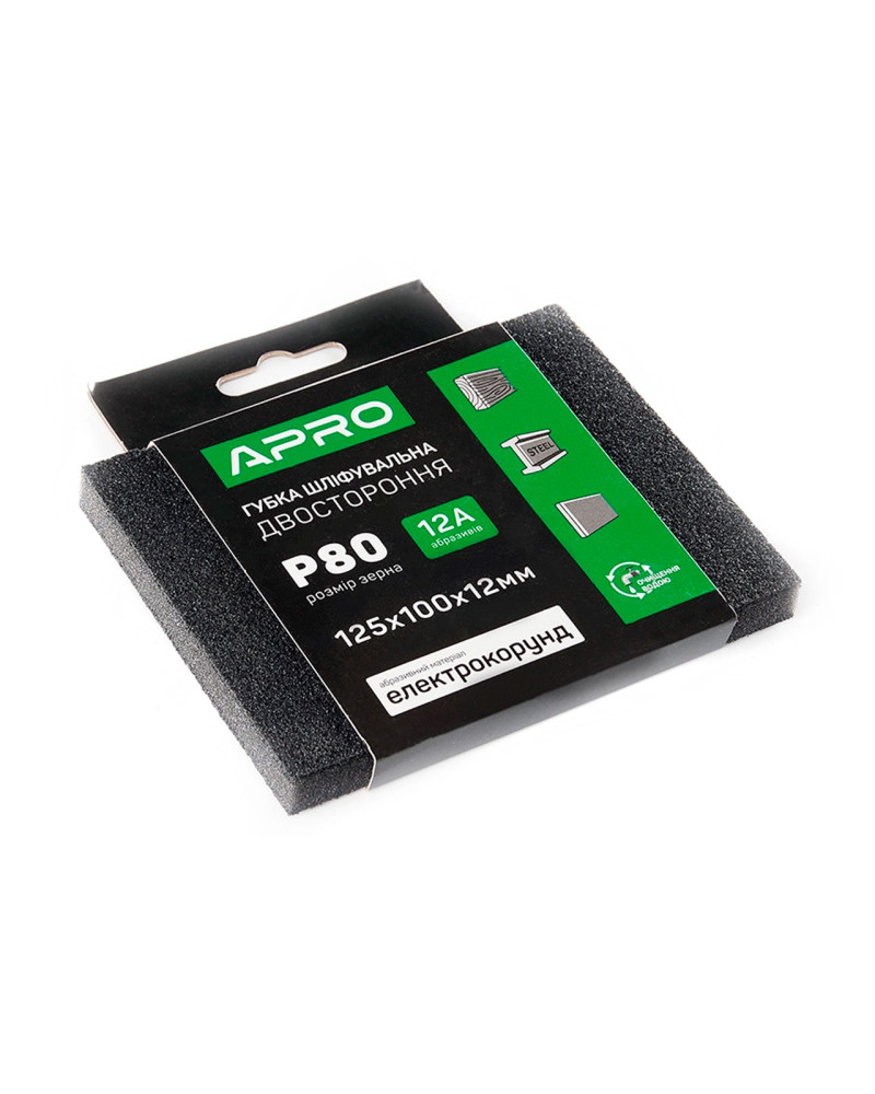 Губка шліфувальна Apro - 125 x 100 x 12мм x P80 (828122)