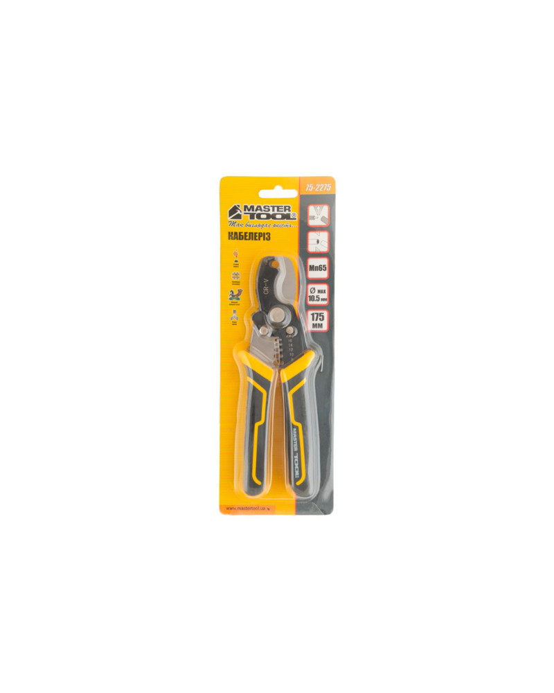 Знімач ізоляції-кабелерез Mastertool - 175мм x 1,3-8мм² (75-2275)