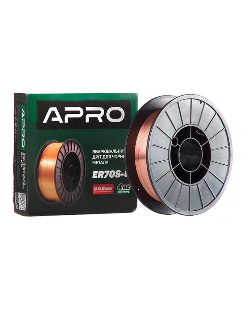 Дріт зварювальний Apro - 0,8мм x 4кг ER70S-6 (699924)