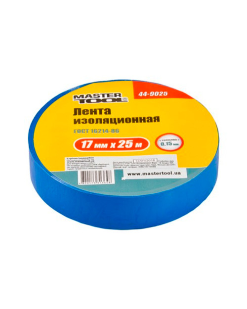 Стрічка ізоляційна Mastertool - 25м x 17 x 0,15мм синя (44-9025)