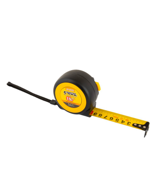 Рулетка Mastertool - 7,5м x 25мм магніт гумова автостоп (61-0725)