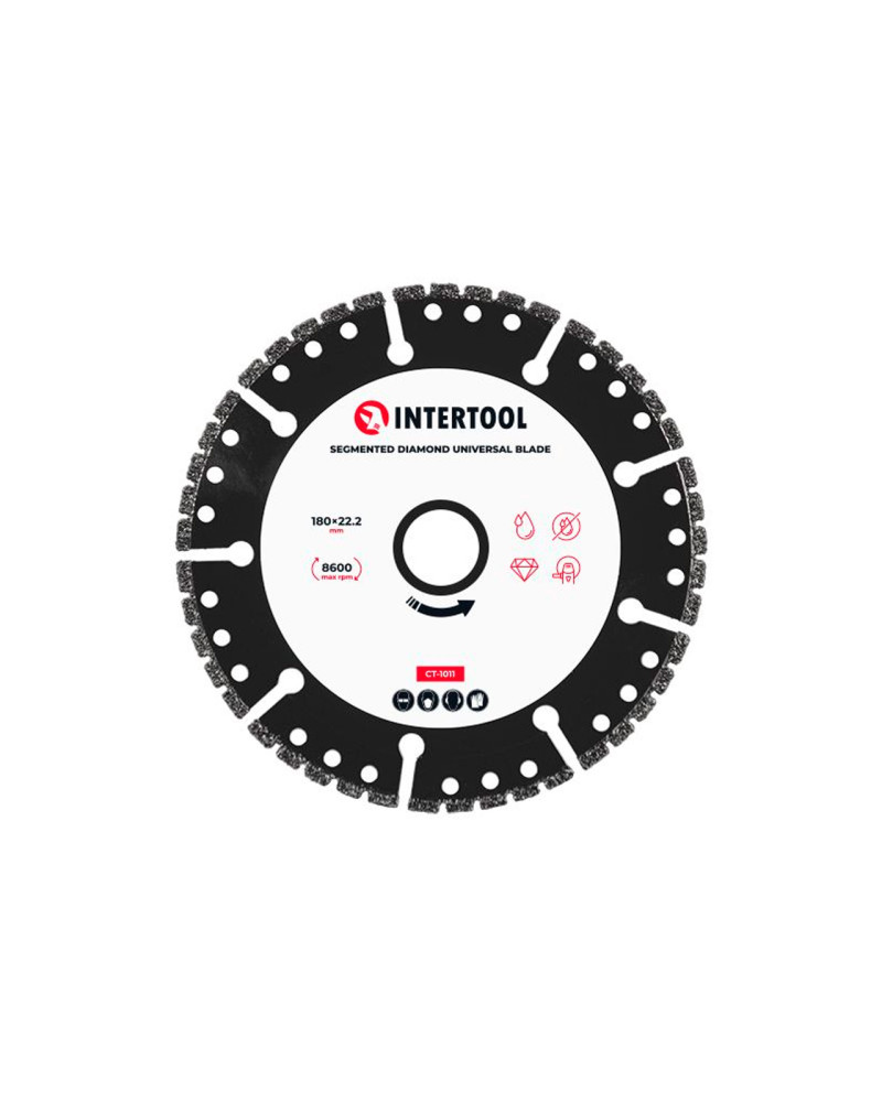Диск алмазний Intertool - 180мм сегмент універсальний (CT-1011)
